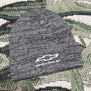 Chevrolet Gray Knit Beanie Hat Bow tie Logo Unisex Winter Black